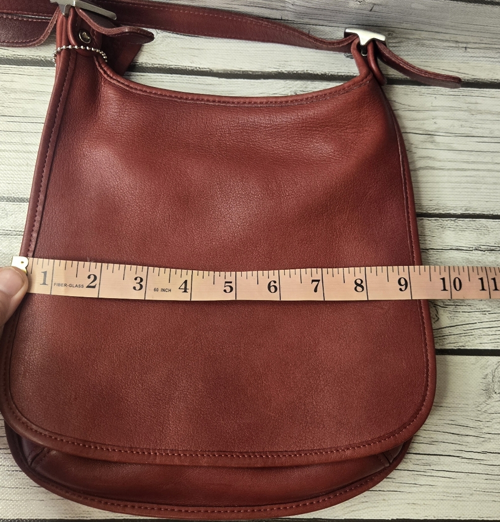 Coach Vintage RED Slim Saddle Flap Cross Body Leather Bag PurseStyle 9135 - Picture 5 of 12